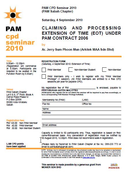 pam 2006 form of contract